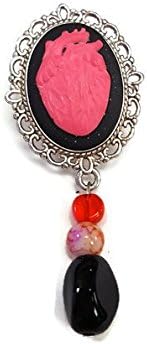 Anatomic Heart Cameo Brooch