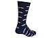Made in USA.Mid Calf Navy Blue Canvas pastel hot pink Mustaches Socks- Size 7-13