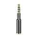 MobilePal ProofFit 1.7-Inch Headset Audio Jack Extender for iPhone and Android with Gold Plated 4-Pole 3.5mm Connectors (Titanium Gray)