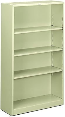 Amazon Com Hon Brigade Metal Bookcase Bookcase With Two Shelves 34 1 2w X 12 5 8d X 59h Putty Hs60abc Furniture Decor