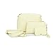 SNUG STAR Women's Fashion Mutifunction Leather Printing Top-Handle Tote Handbag Shoulder Cross Body Purse Bag Evening Bag 4Pcs Set (Rice White)