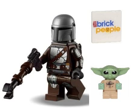 LEGO Star Wars: Mando Minifig and Grogu Combo - Silver Beskar Armor - Din Djarin The Mandalorian