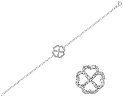 Diamond Stone Clover Bracelet in 18K Gold