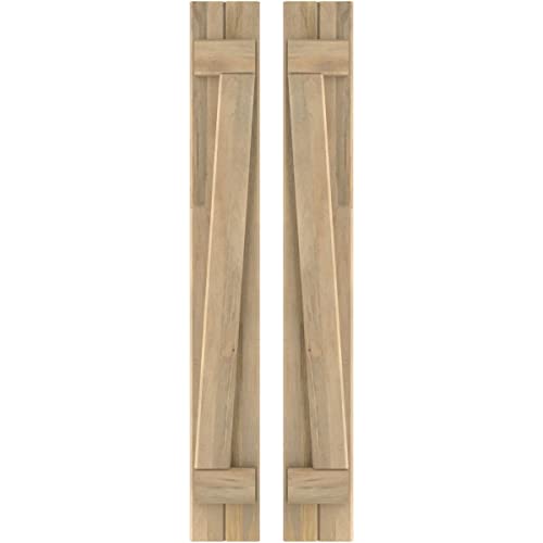 7"W x 78"H Americraft Two Board (2 Batten) Exterior Real Wood Joined Board-n-Ba…