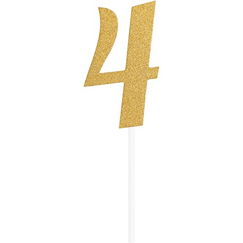 Click Here to See More Images Club Pack of 12 Glittered Gold Party decorating cake Desert Topper 7â€