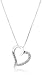 10k White Gold Round and Diamond Heart Pendant Necklace (1/10 cttw), 18
