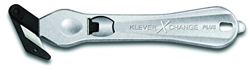 Klever X-Change PLUS box cutter w/Wide Cut, Utility Knife, Carbon Steel Blade, Lightweight Ergonomic Magnesium Handle, 10/pk (PLS-300XC-30)