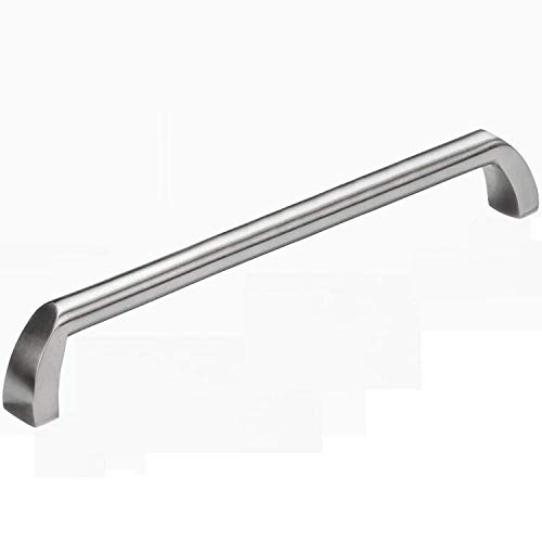 VIBORG (4 Pieces Solid SUS304 Stainless Steel Casting Modern Kitchen Cabinet Cupboard Door Handles Pull Wardrobe Dresser Drawer Handle Pulls Nickel Brushed SV204 (Hole-to-Hole: 192±1mm)