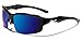 Arctic Blue Half Frame Men's Sport Sunglasses Blue Color Mirror Lens