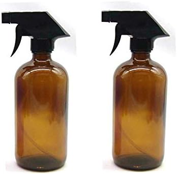 Fanylind 2 Pack 500 mL Amber Glass Spray Bottle 16 Oz Refillable Empty Bottle with Mist and Stream Mode for Essential Oils Sprayer for Essential Oil,Water,Bath,Beauty,Hair,Clean Durable Sprayer