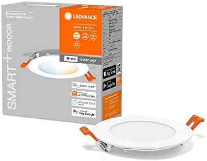 Luminária: para teto, SMART RECESS SLIM DOWNLIGHT TW / 8 W, 220... 240 V, ângulo de radiação: 110, Branco sintonizável, 3000... 6500 K, material da carroçaria: plástico, IP20