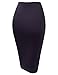 TWINTH Pencil Skirts Plus Size Casual Skirt Elastic Waist Band Scuba Streychy Solid Color Navy M