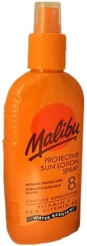 Malibu Low Protection Water Resistant Vitamin Enriched SPF 8 Sun-Screen Lotion Spray with Shea Butter Extract, 200ml - Image 3