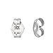 Replacement Earrings Backs Pair 14k Solid White Gold Kid's & Children's Small Replacement Push-On Earring Backs Pair