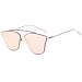 SojoS Modern Women's Men's Ultra Light Metal Frame Mirror Flat Lens Sunglasses SJ1008 With Pink Frame/Pink Mirrored Lens