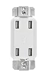 Leviton R02-USB4P-0BW White 4-Port USB Wall Charger