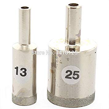Generic 2Pcs 13 25 mm Lapidary Super-thin Diamond Coated Core Drill Bit Hole Saw 0.5 mm Rim Save Materials for Jasper Gemstone Agate