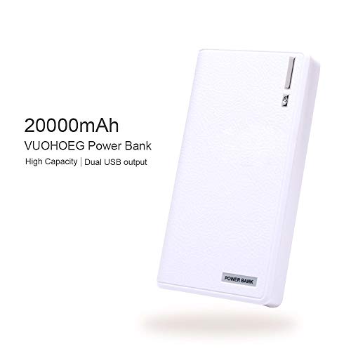 VUOHOEG 20000mAh Dual USB Output Portable Charger External Cell Phone Battery Pack Power Bank with LED Light Replacement for Samsung, iPhone, Nexus, Huawei, iPad Mini, More Phones and Tablets- White - Thumbnail 6
