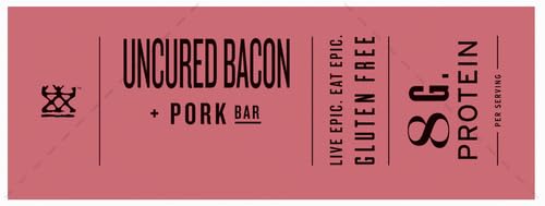 EPIC UNCURED BACON AND PORK BARS, PALEO FRIENDLY, PROTEIN SNACKS, 12 CT, 18 OZ
