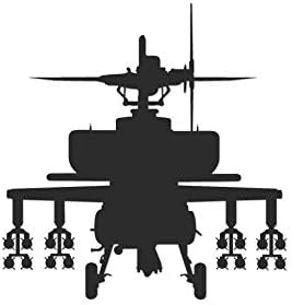 Apache Attack Helicopter - Vinyl Decal Sticker - 5.75" x 6" - Matte Black