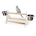 Yinrunx Parrot Standing Perches Small Birds Training Climbing Toys with Two Stainless Steel Bowls for Watering Food Feeding Birds Table Frame Feeder Pet Training Tripod Standsthumb 4