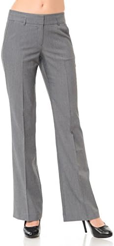 Women's Solid Cool Tropical Career Office Wear Pants with Narrow Belt Loop