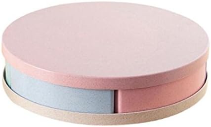 LFHT Multi Sectional Snack Serving Tray with Lid for Dried Fruits, Nuts, Candies Dishes (Round)