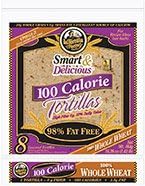 La Tortilla Factory 100 Calorie Whole Wheat Tortilla 98% FAT FREE - 8 per Pack - 3 Packs 24 Tortillas
