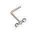 Inspiration Dezigns 20G Triple Linear Gem L-Shaped Nose Ring