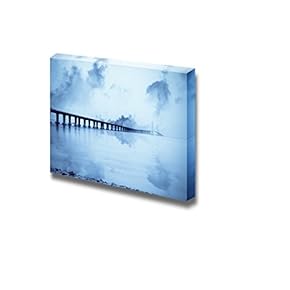 Canvas Prints Wall Art - Shanghai Yangtze River Bridge,The Length of 9968 Meters | Modern Wall Decor/Home Decoration Stretched Gallery Canvas Wrap Giclee Print. Ready to Hang - 12" x 18"