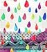 Book Sox Fabric Jumbo Book Covers - Watercolor Rain Drops Print and Magenta Solid (2 Items)