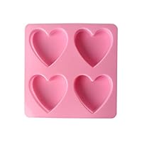 Da.Wa 4 Cavity Heart Shaped Silicone Multi Purpose Molds for Seife Fondant Cake Decorating Gumpaste Baking Cookie Chocolate Pastry Mould Kitchen Bakeware