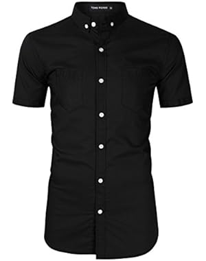 Men's Cotton Classic Fit 2 Pockets Long Sleeve Button Down Shirts