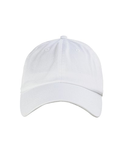 NYFASHION101 Unisex Adjustable 6-Panel Low-Profile Baseball Cap LOW100- White