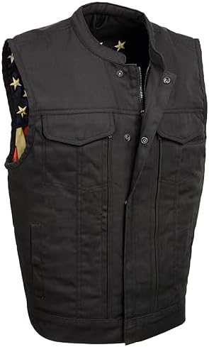 Amazon.com: Lesa Collection Collarless Men's Cordura Biker Vest