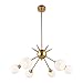 Housen Solutions Sputnik Chandelier 6 Lights Vintage Pendant Lighting Fixtures Mid Century Ceiling Chandelier Brushed Brass [UL Listed]