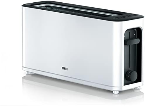 Household HT3100WH Toaster, 1 Schlitz mit 7 Bräunungsstufen, 1000 W, Weiß
