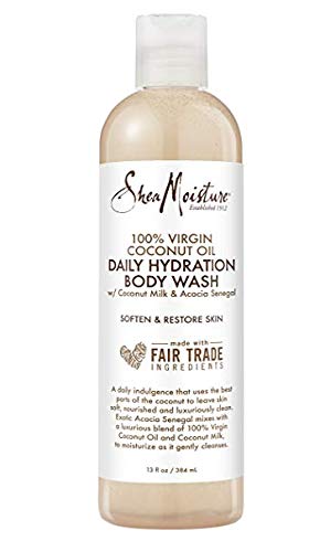 Shea Moisture 100% Virgin Coconut Oil Daily Hydration Body Wash, with Coconut Milk and Acacia Senegal, to Soften and Restore 384 ml