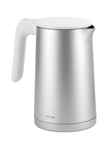 ZWILLING ENFINIGY Wasserkocher, 1,0 Liter, Mit Edelstahl-Kalkfilter, Doppelwandig, Innenskala, 1850 Watt, Silber