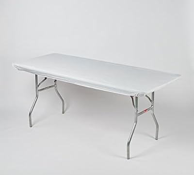 Kwik-Covers 6' Rectangle Plastic Table Covers 30" x 72", Bundle of 5