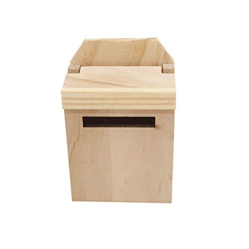image for Kasien Dollhouse Accessory Mini Postbox, Miniature Wooden Outside Lett