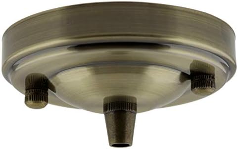 2 Pack Vintage Period Styled Complete Metal Ceiling Rose with Metal Cord Grip (Fully Earthed) in Antique Brass Finish