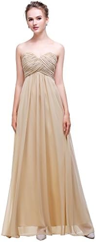 esvor Sweetheart Chiffon Party Prom Bridesmaid Dress Long Evening Gown