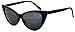 Women's Vintage Cat Eye Smoke Lens Sunglasses Black Frame