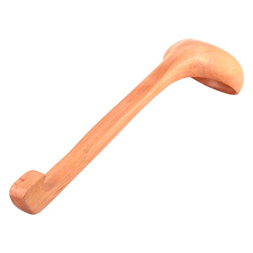 uxcell Wooden Curved End Home Restaurant Kitchenware Utensil Soup Ladle Spoon