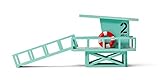 Candylab Toys Wooden Cars, Wood Toys for Kids, Malibu Lifeguard Tower, Solid Beech Wood
