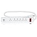 Maxxima 6 Outlet USB Power Strip with Dual USB Ports Surge Protector 300 Joules 2.4A