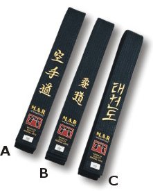 M.A.R International Ltd Embroidered Black Belt - Judo
