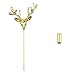 Men's Deer Reindeer Buck Head Lapel Stick Pin For Formal Wear (Gold)