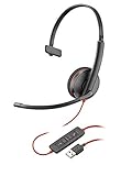 Plantronics Blackwire 3210 USB-A Headset, On-Ear Mono Headset, Wired
